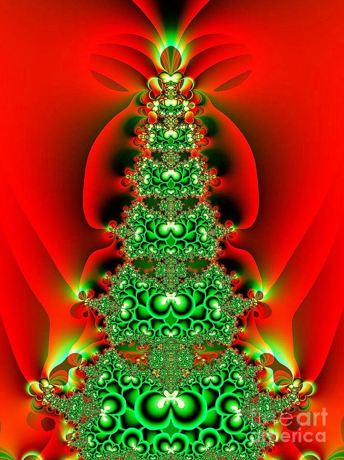 Christmas Tree Fractal Digital Art by Sharon Woerner