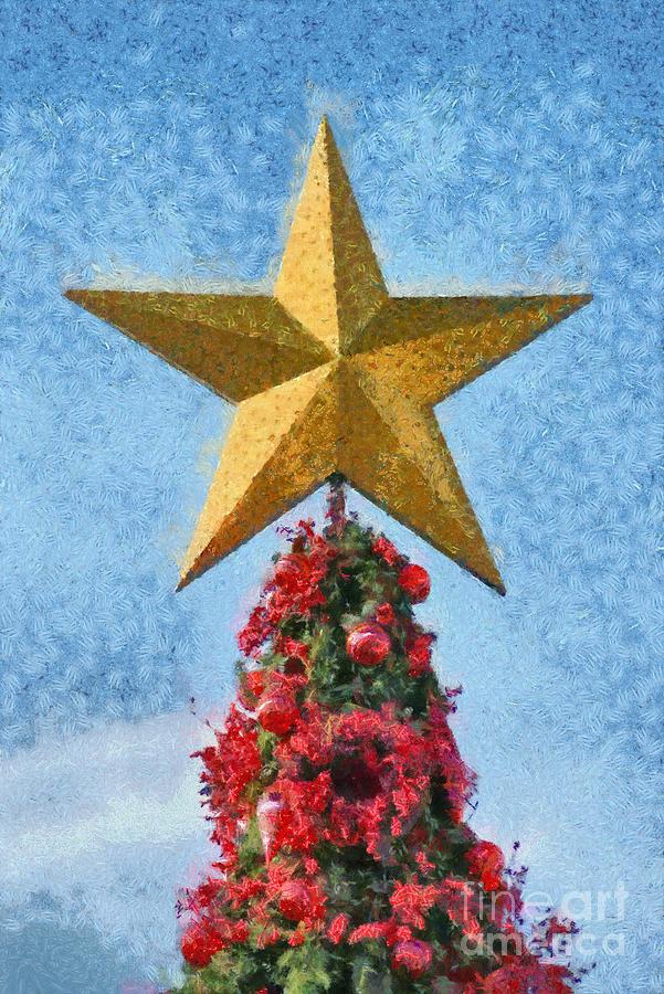 Christmas tree Painting by George Atsametakis