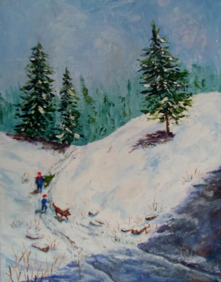 Tree Painting - Christmas Tree Harvest by Joan Mace
