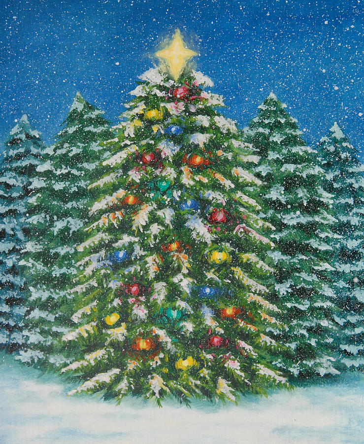 Christmas Tree Painting - Christmas Tree Fine Art Print