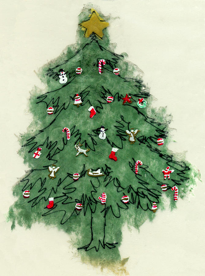 Christmas Painting - Christmas Tree by Mary Helmreich