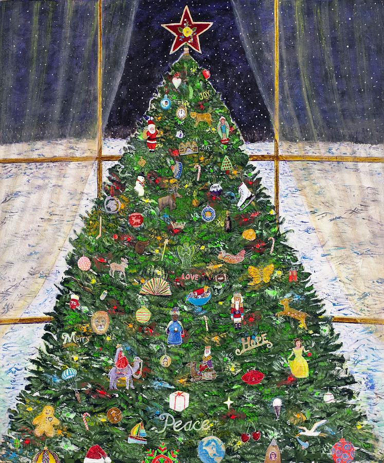 Christmas Tree Painting by Richard Wandell