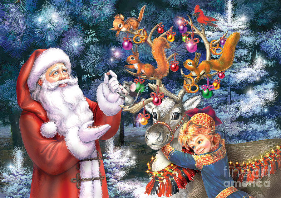 Fantasy Digital Art - Christmas Tree-Rudolph by MGL Meiklejohn Graphics Licensing
