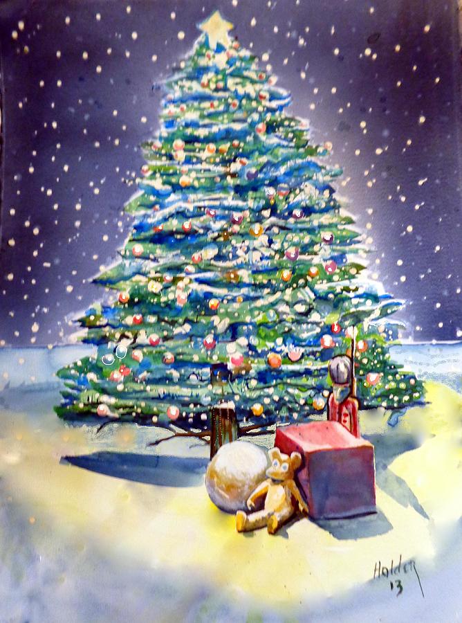 Christmas tree Painting by Steven Holder