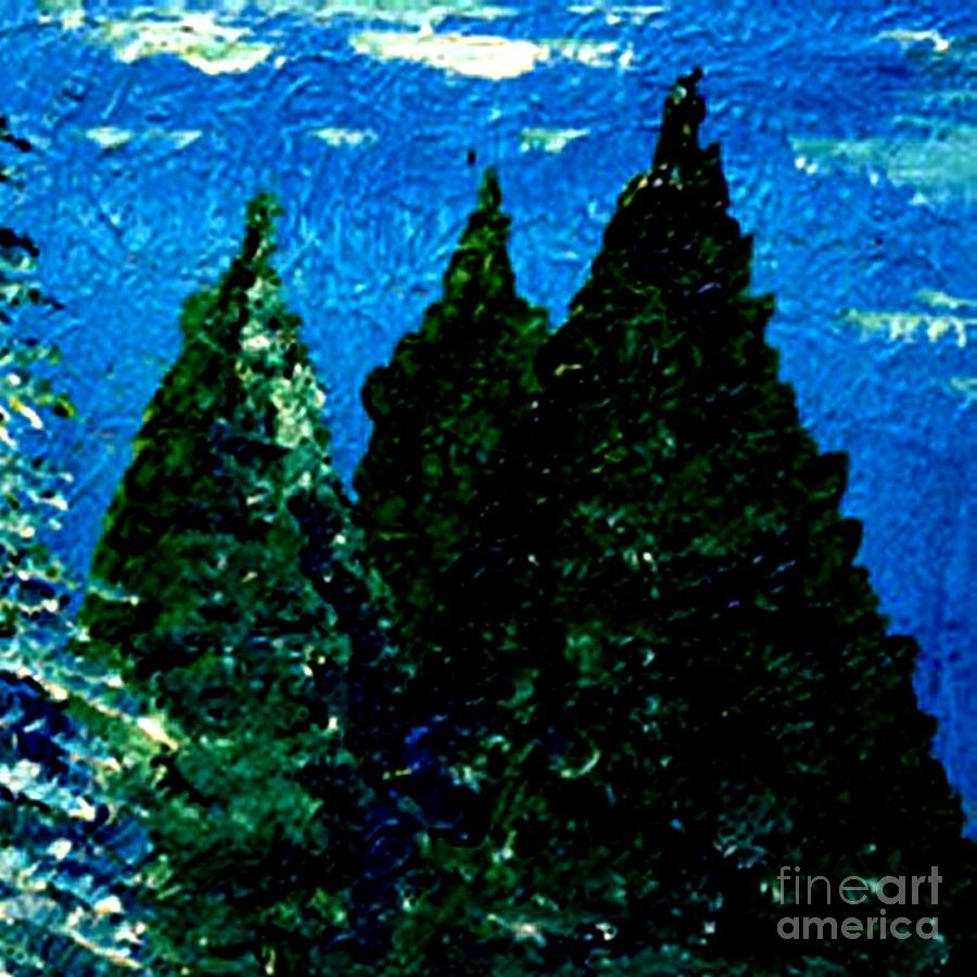 Christmas Trees Painting by James and Donna Daugherty