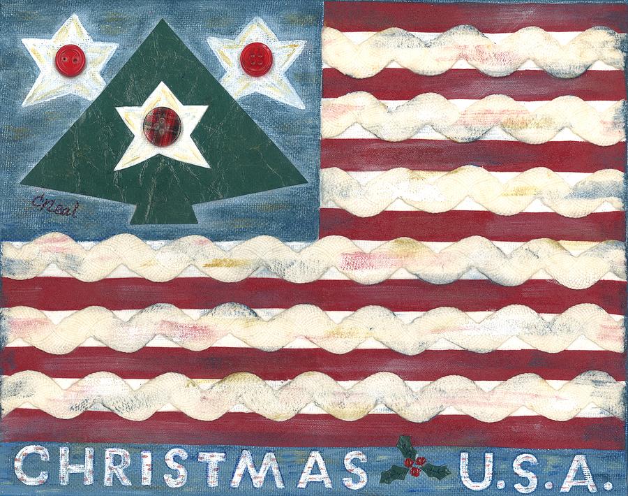 Christmas U.S.A. Mixed Media by Carol Neal