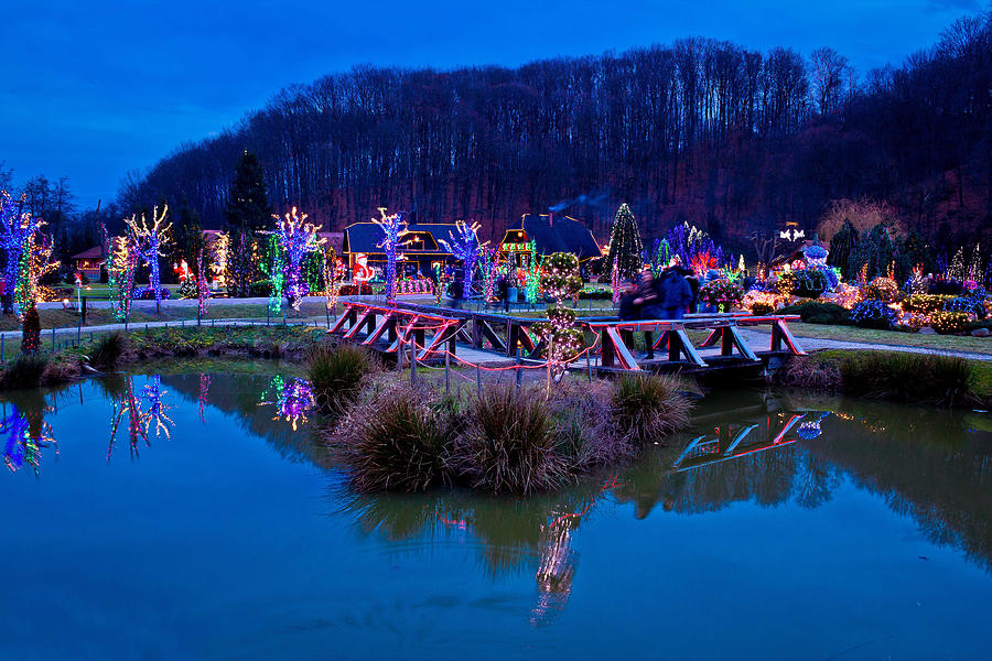 Christmas village by the lake view Photograph by Brch Photography