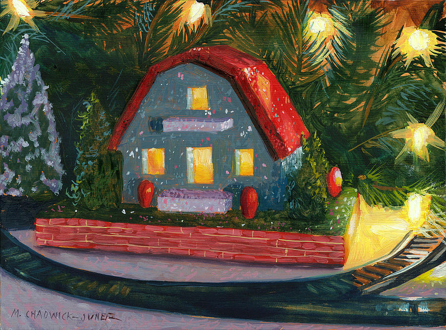 Christmas Village House I Painting by Marguerite Chadwick-Juner