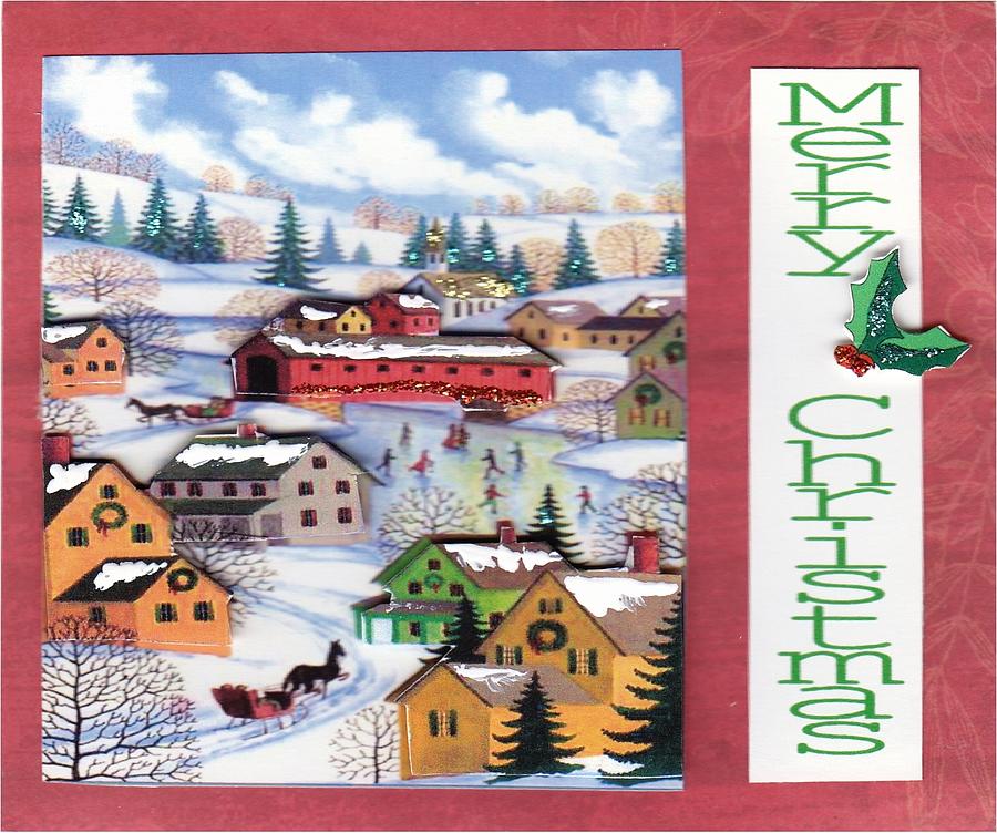 Christmas Village Drawing by June Pressly