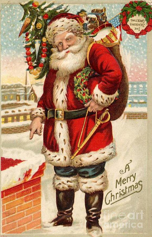 Christmas Photograph - Christmas Vintage Card 4 by Robert Burns