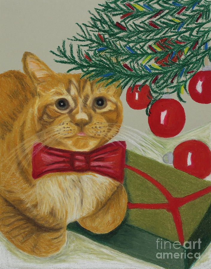 Christmas With Rufus Painting by Annette M Stevenson