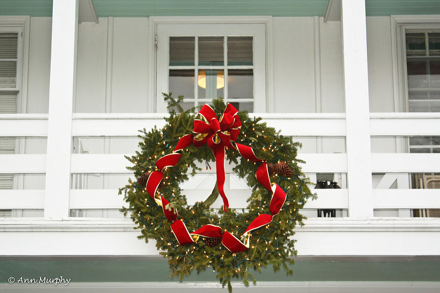 Princeton Christmas Wreath Photograph by Ann Murphy