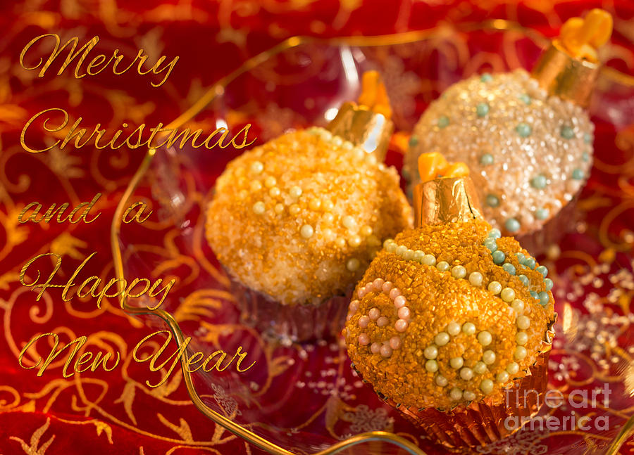Fall Photograph - Christmasball Cupcakes by Iris Richardson