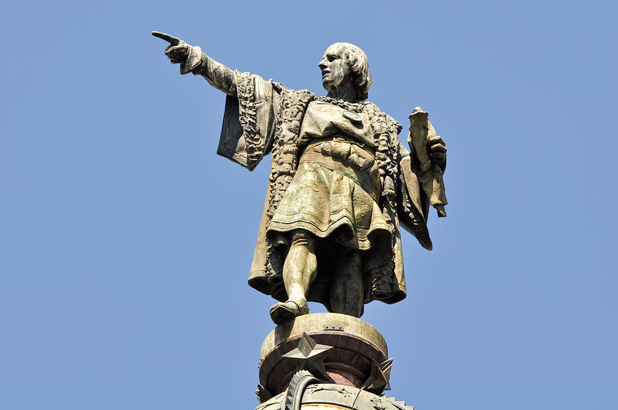 Christopher Columbus Day Statue Photograph by Brandon Bourdages