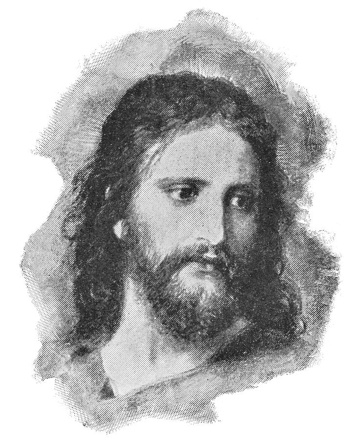 Christs Image by Heinrich Hofmann - 19th Century Drawing by Powerofforever