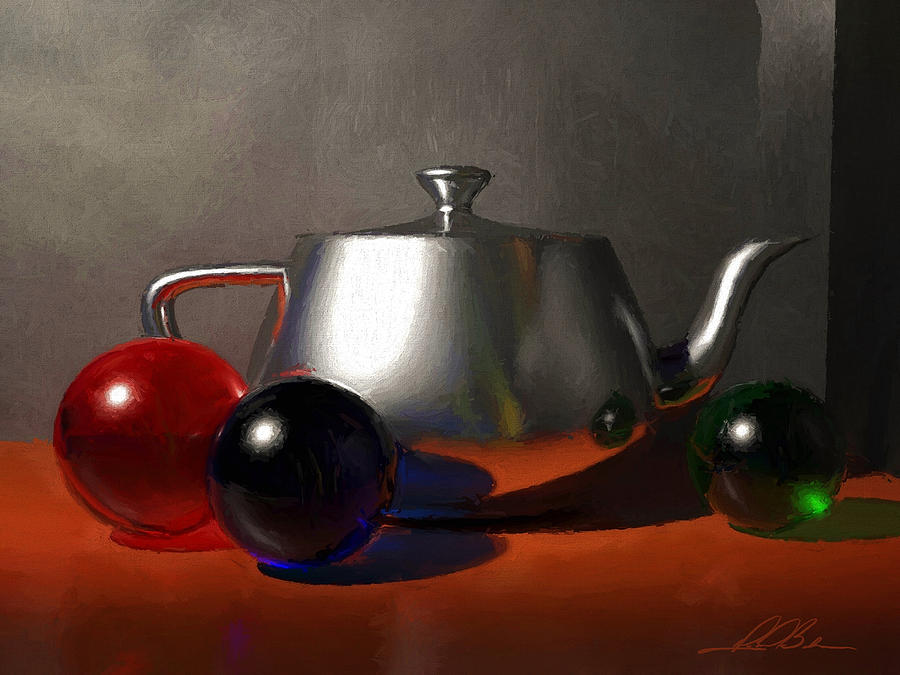 Still Life Painting - Chrome and Glass by Gary D Baker
