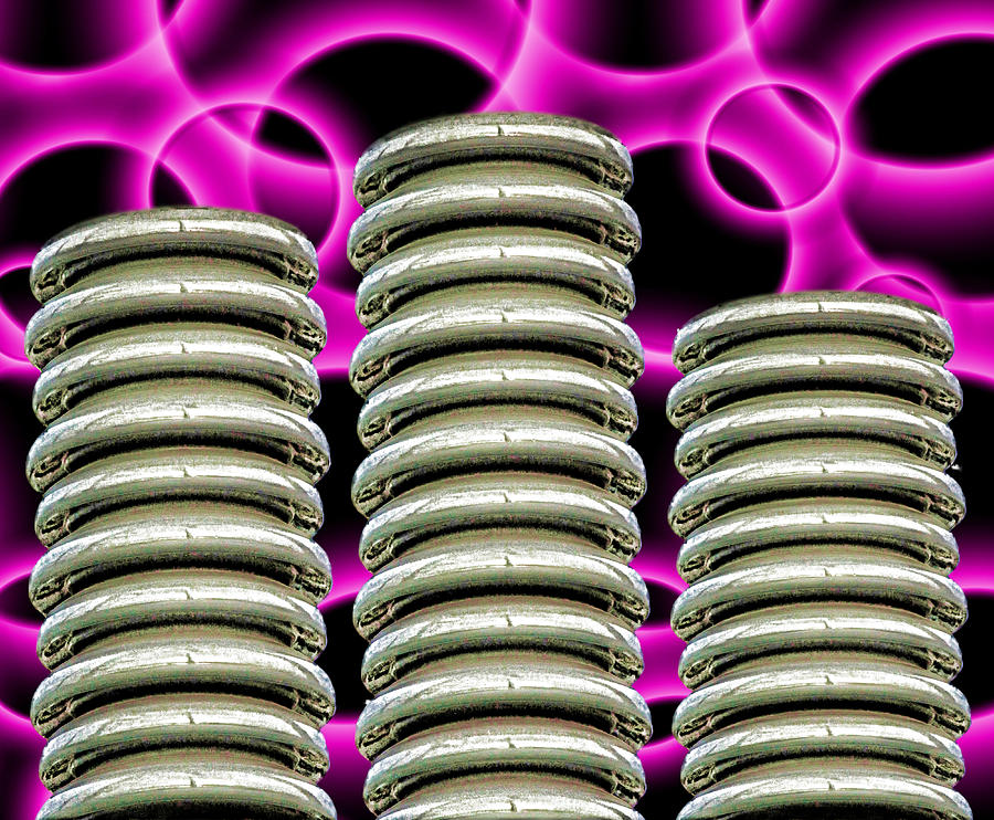 Chrome Coils in the Pink Photograph by Sylvia Thornton