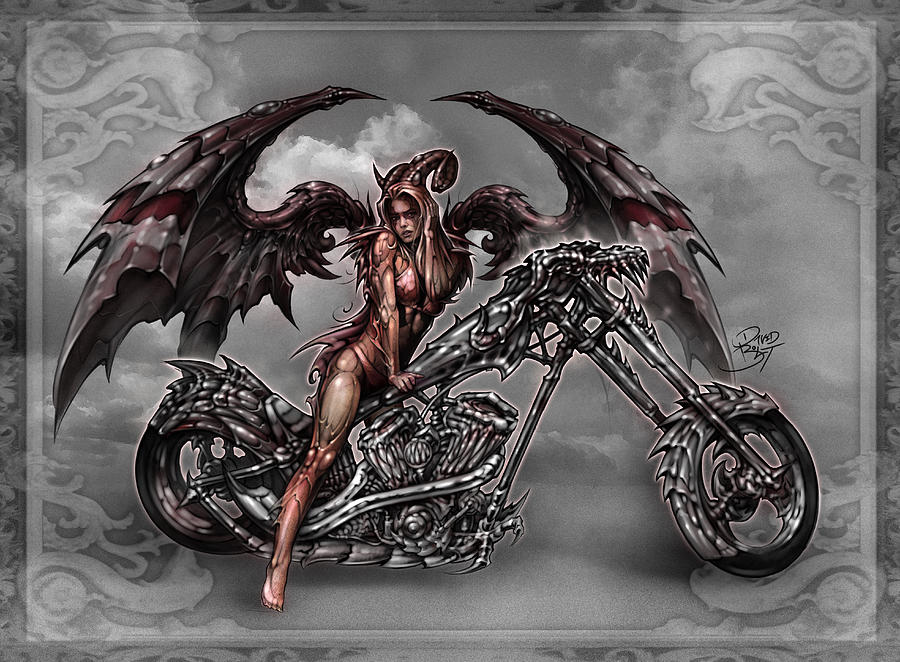 Fantasy Digital Art - Chrome Dragon by David Bollt