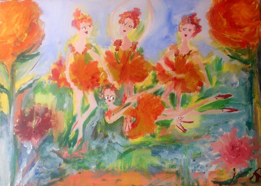 Chrysanthemum dance Painting by Judith Desrosiers