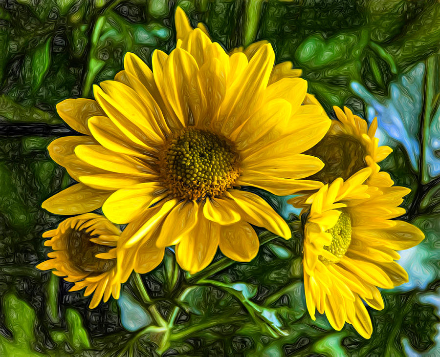 Chrysanthemum - Paint Photograph by Steve Harrington