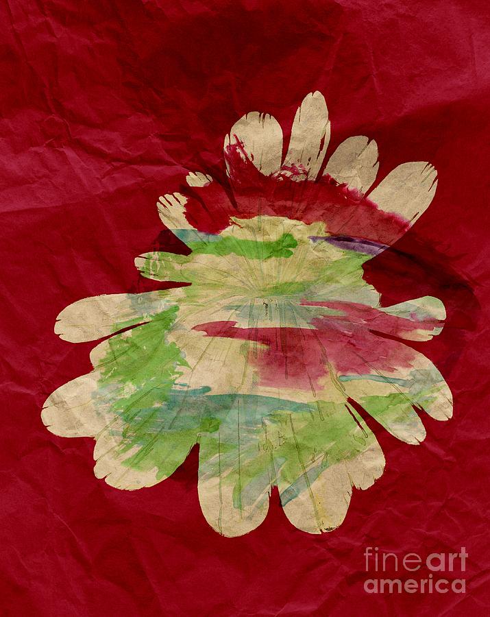 Chrysanthemum Red Stone 2 Painting by Barbara A Griffin