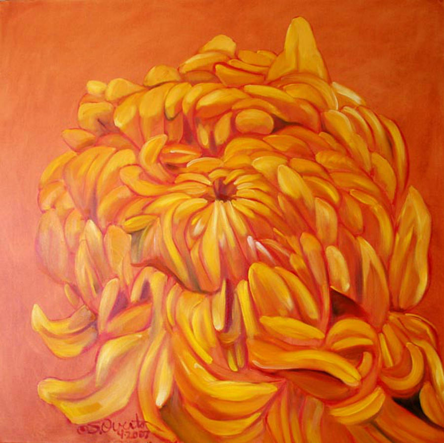Nature Painting - Chrysanthemum by Shelley Overton