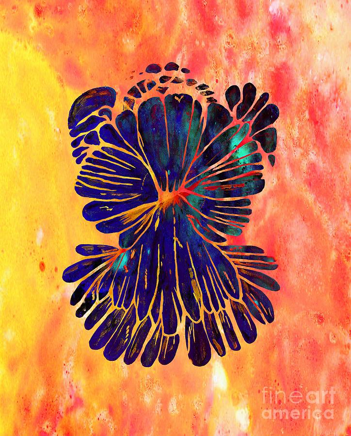 Chrysanthemum Stone Painting - Chrysanthemum Stone Angel Abstract by Barbara A Griffin