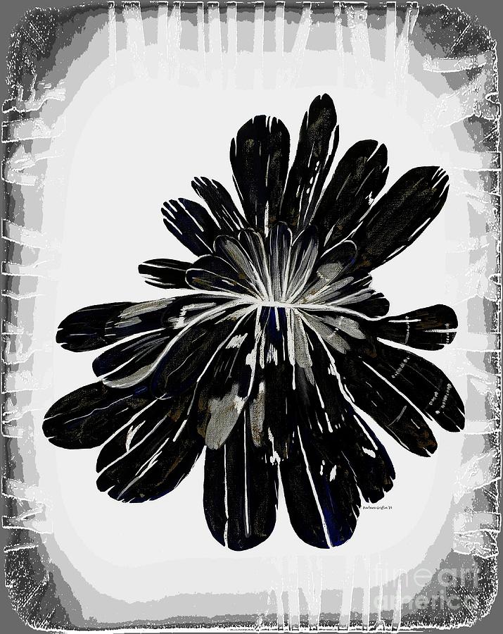 Chrysanthemum Stone B W 1 Painting by Barbara A Griffin