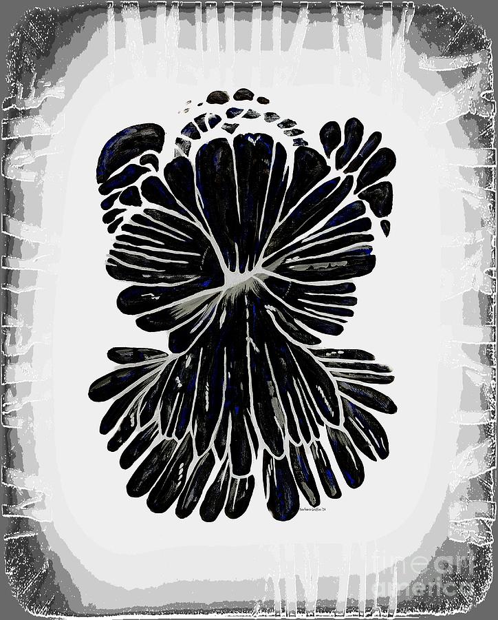 Chrysanthemum Stone B W 2 Painting by Barbara A Griffin