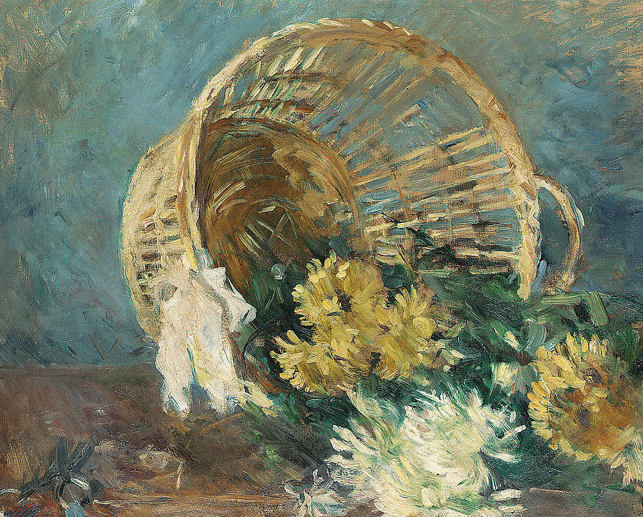 Berthe Morisot Painting - Chrysanthemums or The Overturned Basket by Berthe Morisot