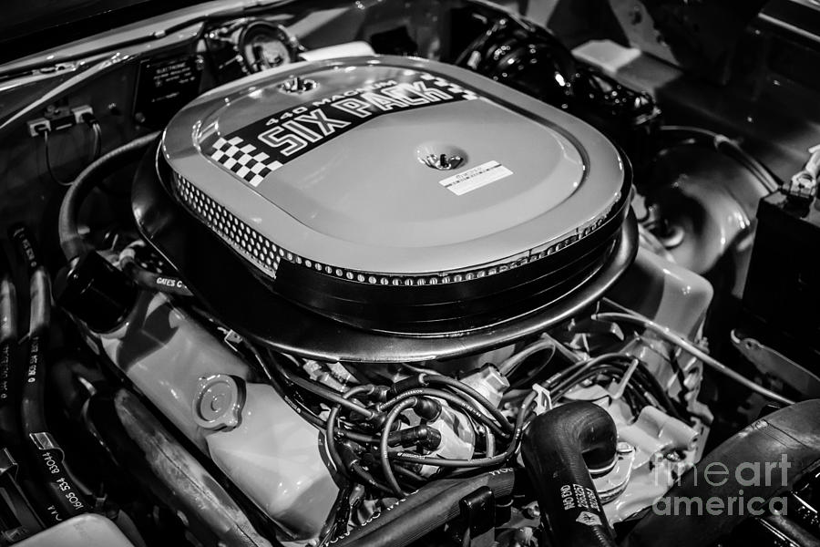 Chrysler 440 Magnum Six Pack Motor Photograph by Paul Velgos