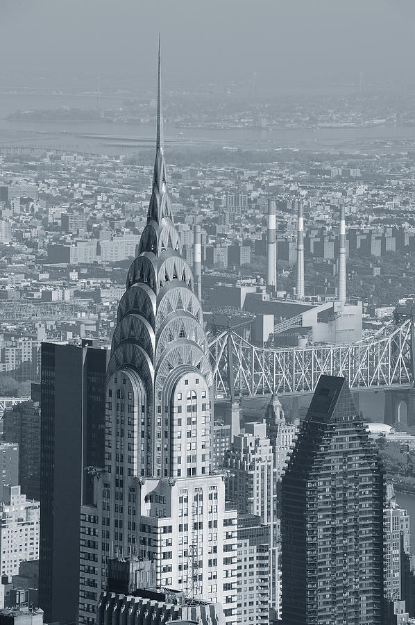 Chrysler Building black and white Photograph by Songquan Deng