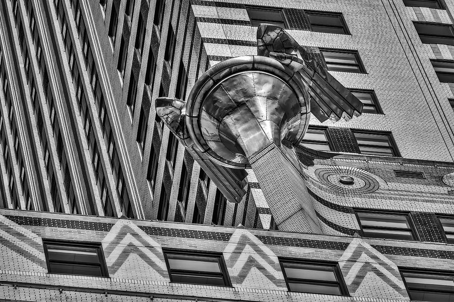 Chrysler Building Gargoyle BW Photograph by Susan Candelario