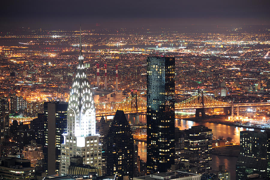 Chrysler Building in Manhattan New York City at night Photograph by Songquan Deng