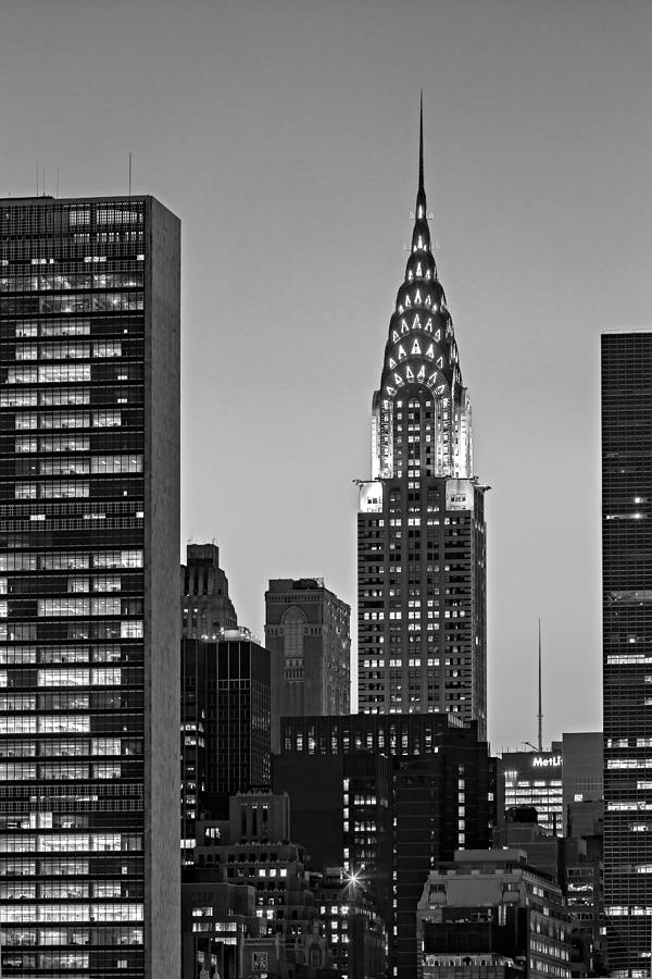 New York City Photograph - Chrysler Building New York City BW by Susan Candelario