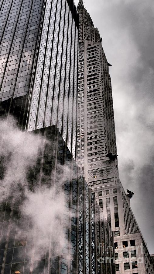 Chrysler Building with Gargoyles and Steam Photograph by Miriam Danar