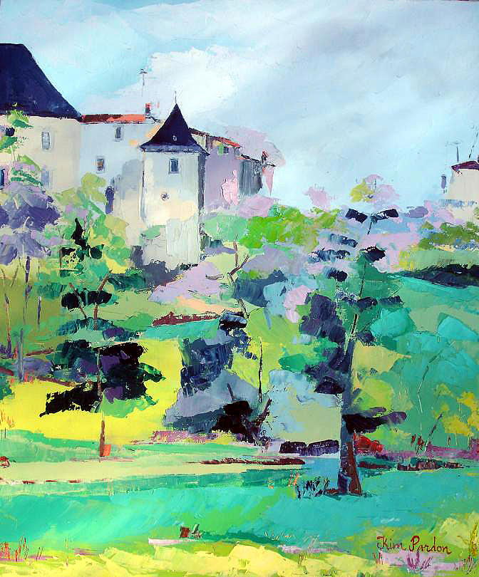 Chateau Parcoul Painting by Kim PARDON