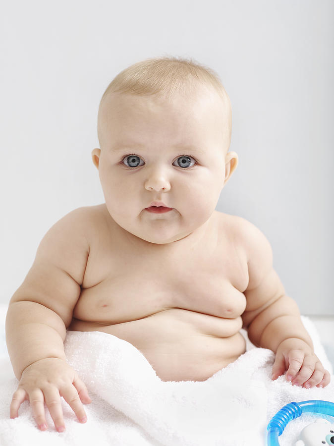 Chubby Baby in Towel Photograph by Alexandra Grablewski