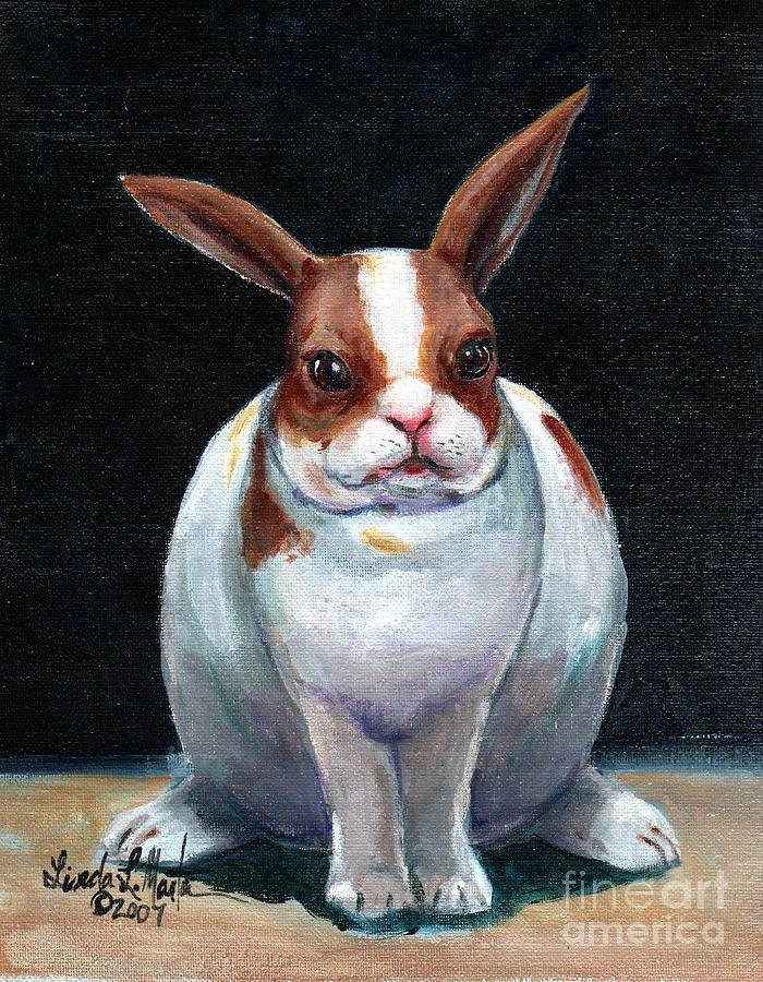 Chubby Bunnie Painting by Linda L Martin
