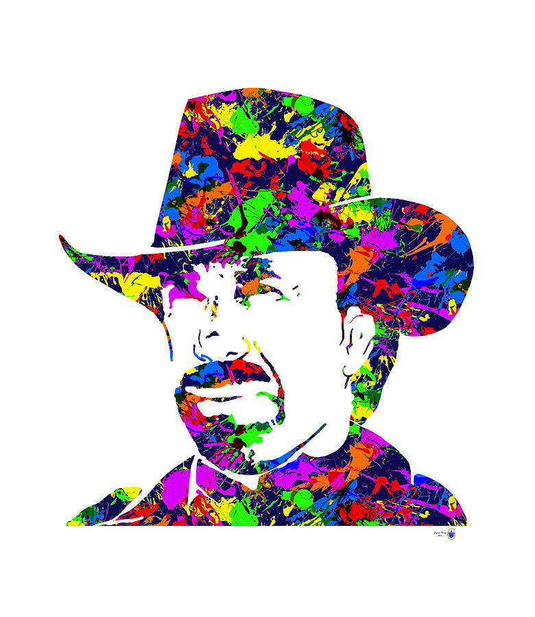 Chuck Norris Paint Splatter Digital Art by Gregory Murray