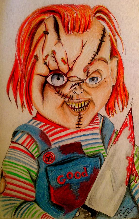 Doll Drawing - Chucky by Denisse Del Mar Guevara