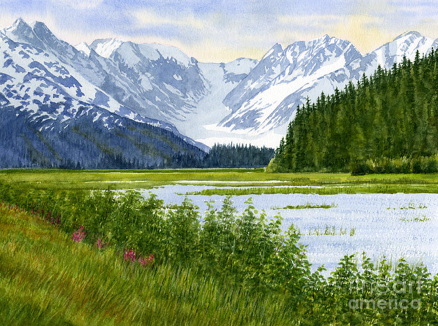 Mountain Painting - Chugach Glacier View by Sharon Freeman