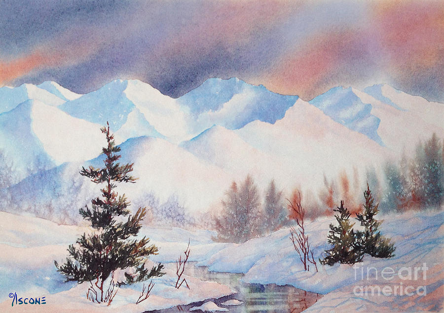 Chugach Winter Painting by Teresa Ascone