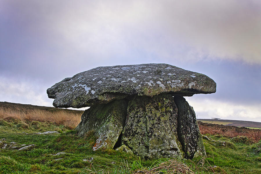 Chun Quoit an ancient burial chamber on the moors of Cornwall Photograph by Tony Mills