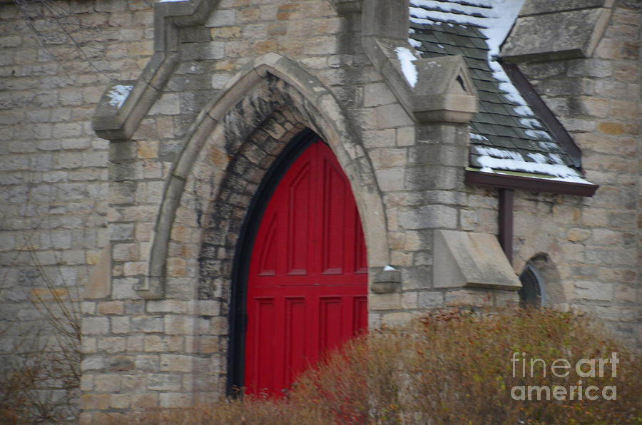 Church and the Red Door Photograph by Randy J Heath