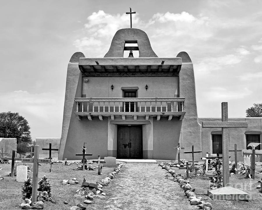 Architecture Photograph - Church at San Ildefonso - bw by Nikolyn McDonald