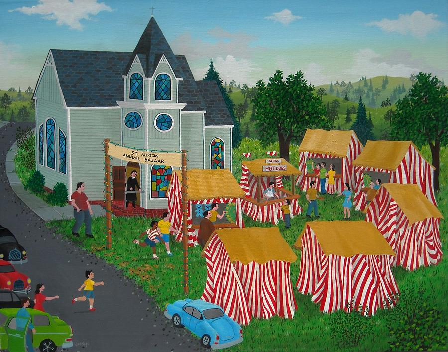 Church Bazaar Painting by Robert  Logrippo