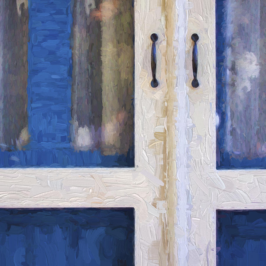 Blue Photograph - Church Camp House Detail Painterly Series 4 by Carol Leigh