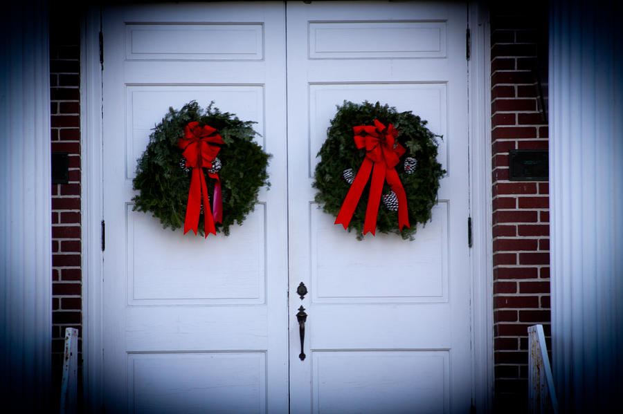 Christmas Digital Art - Church Christmas Doors by Audreen Gieger