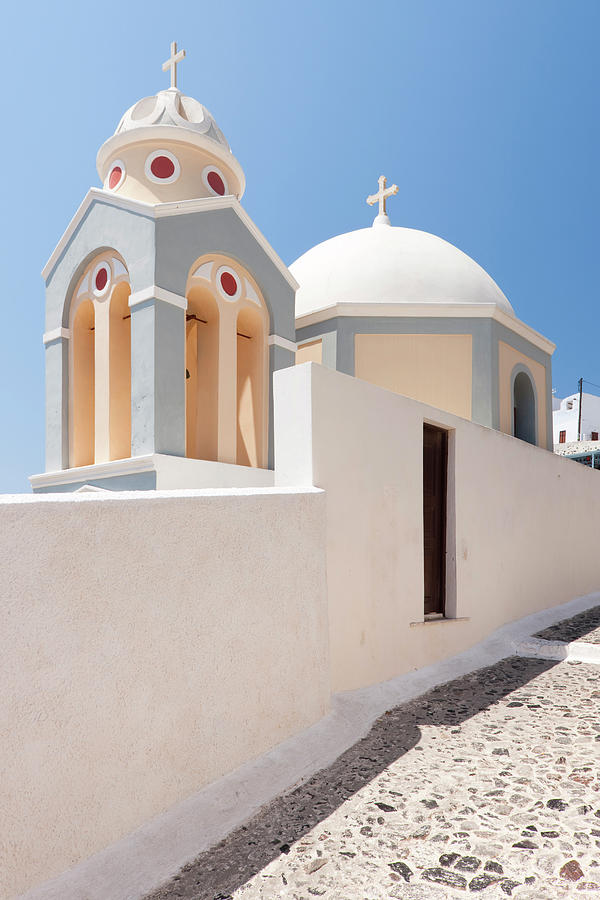 Church Domes, Santorini, Greece Photograph by David Clapp